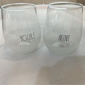 Wedding Season! Rae Dunn stemless wine glasses by Enchanted with Yours & Mine.